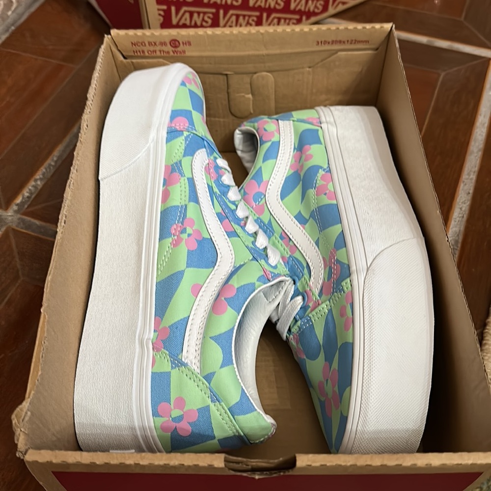 Vans Old Skool Stacked checkerboard floral blue - Picture 8 of 9